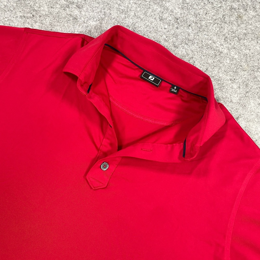 FJ Mens Polo Shirt S Red Short Sleeve Performance Stretch Buffalo Logo